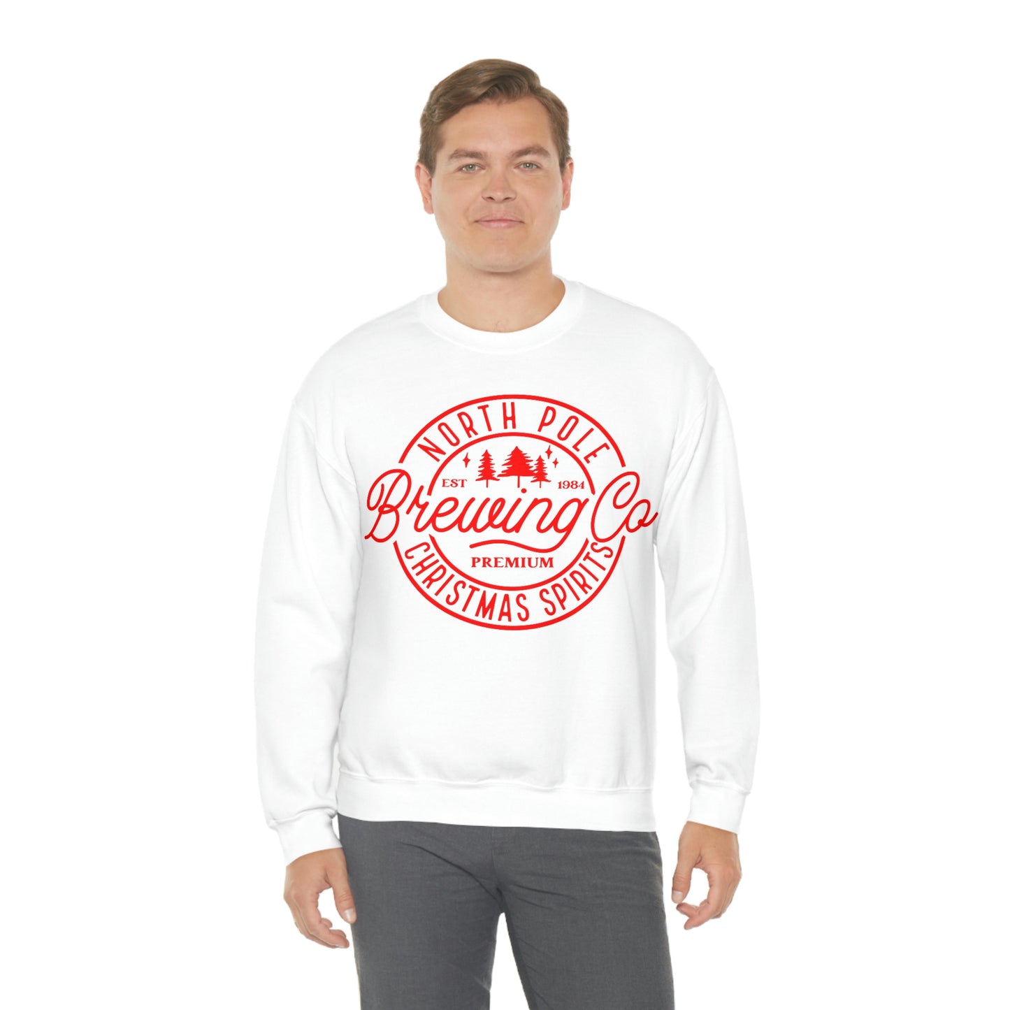 Christmas North Pole Brewing Company Heavy Blend Crewneck Sweatshirt