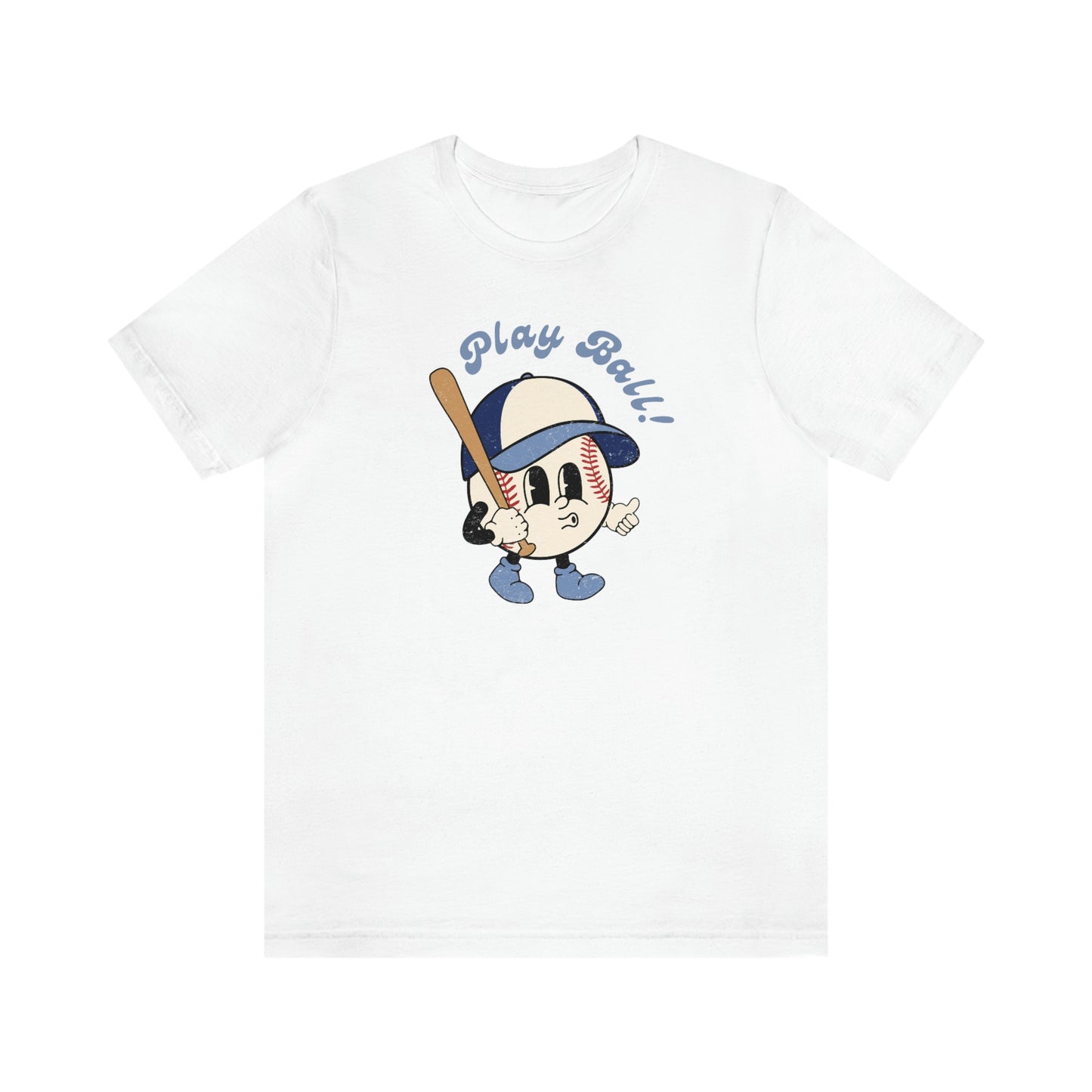 Groovy Baseball Play Ball Bella+Canvas 3001 Unisex Jersey Short Sleeve Tee