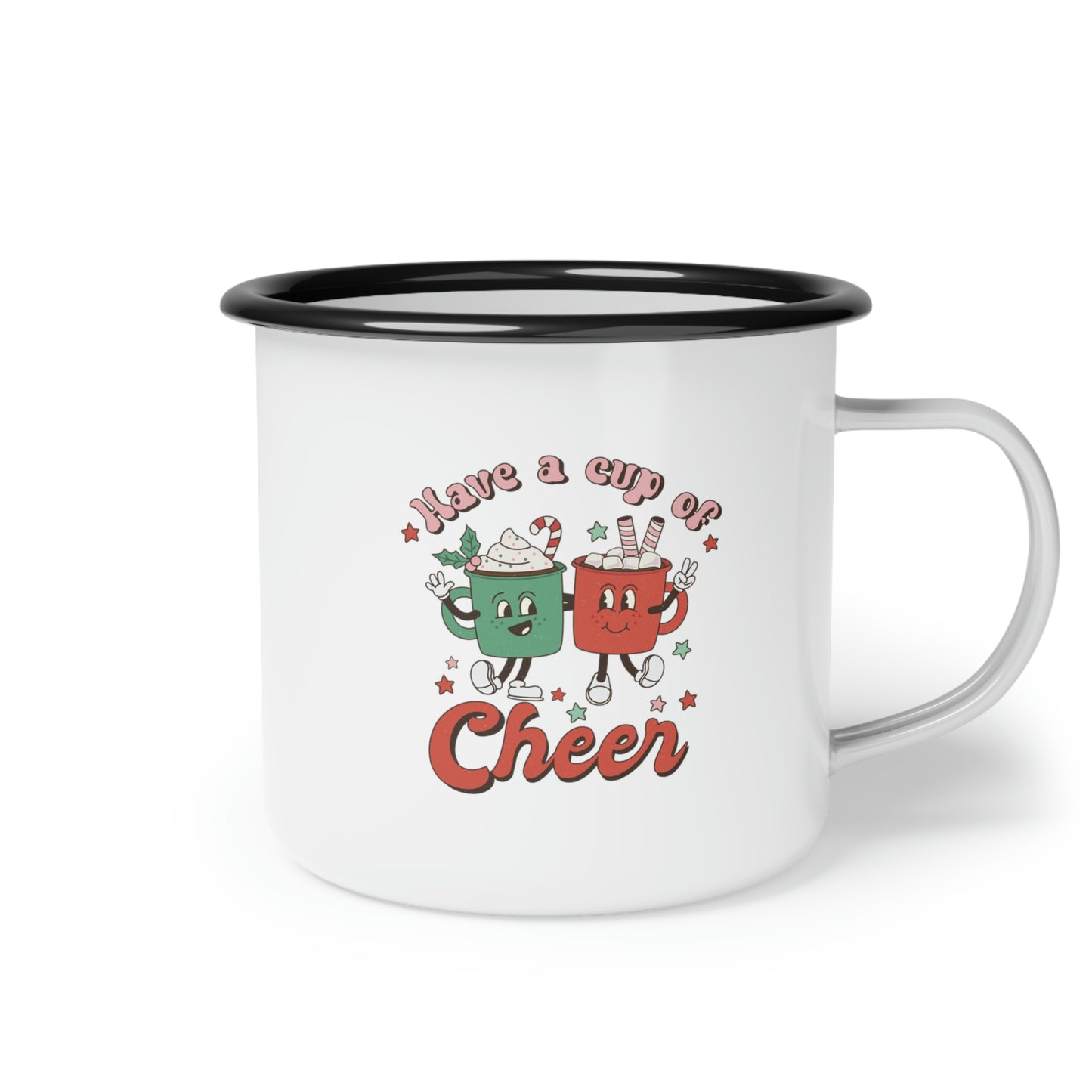 Retro Mug Have a cup of Cheer Enamel Camp Cup