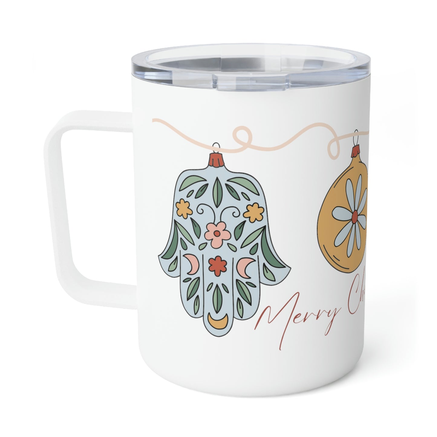 Retro Christmas Ornament Insulated Coffee Mug, 10oz