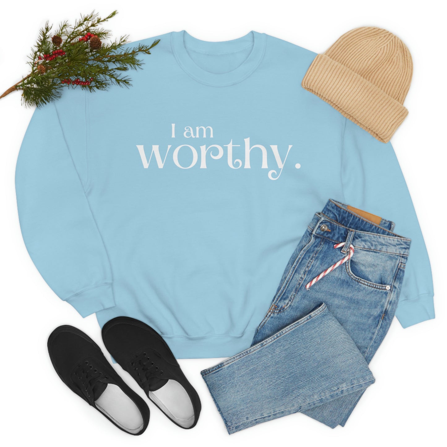 I am worthy Women's affirmation crew neck sweatshirt