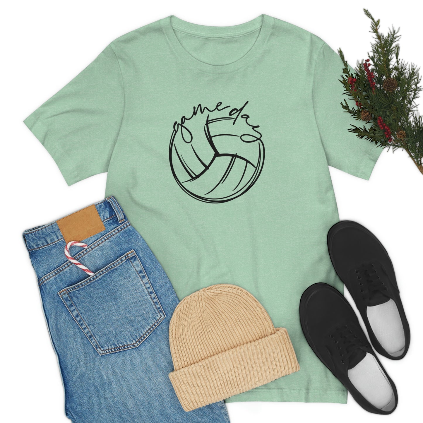 Volleyball Game Day Bella+Canvas 3001 Unisex Jersey Short Sleeve Tee