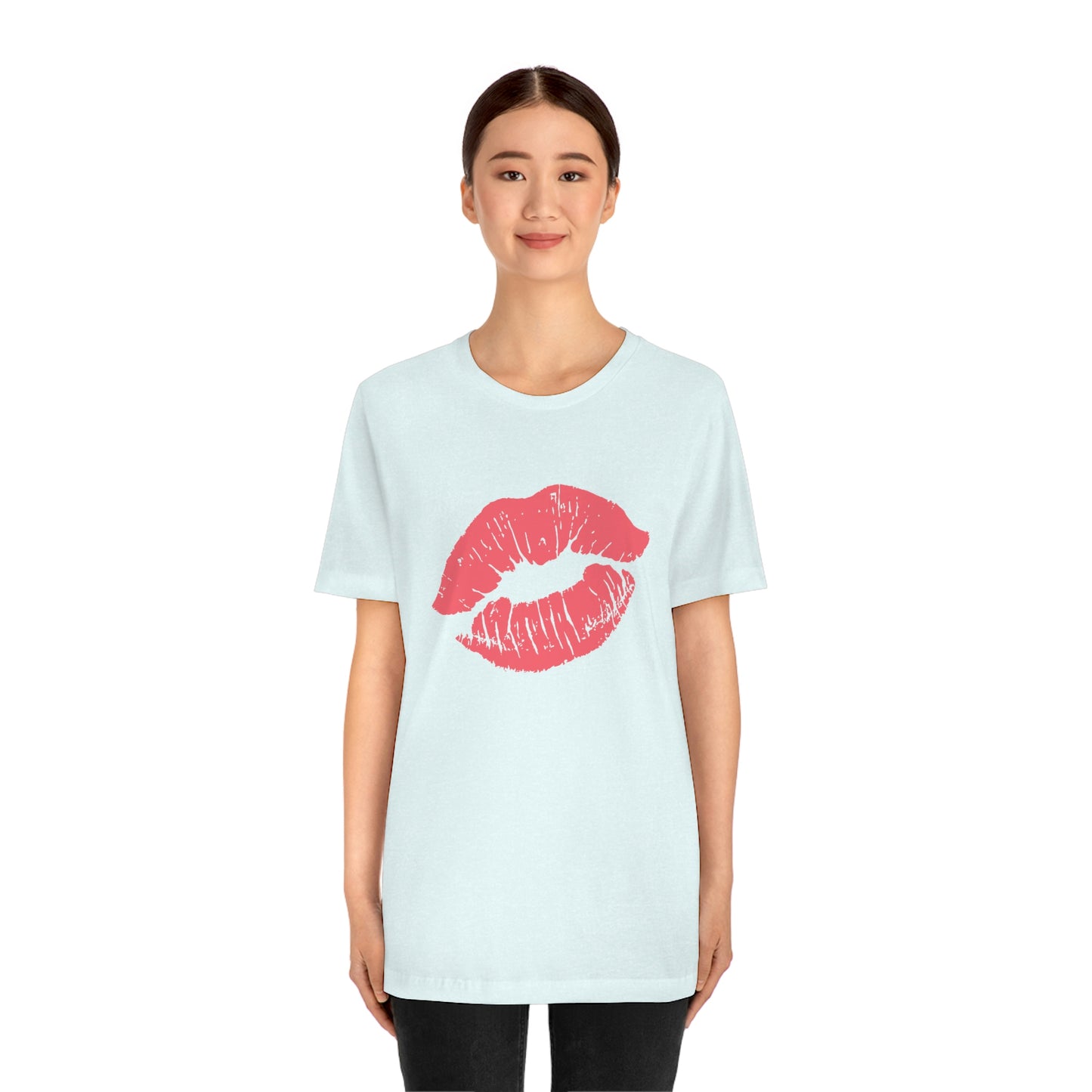 Valentine Kissy Lips Unisex Jersey Short Sleeve Tee