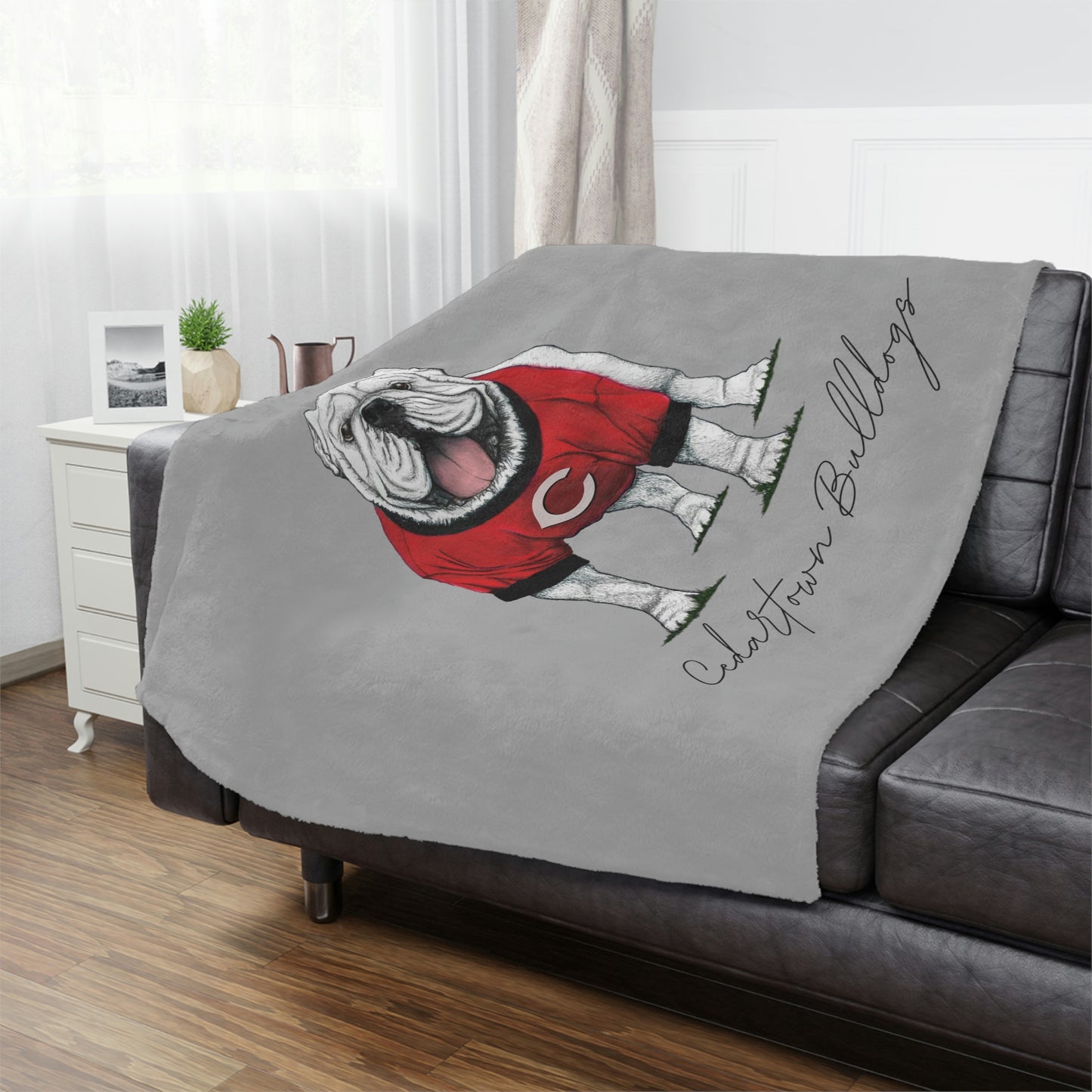 Cedartown Bulldogs Mascot School Spirit Minky Blanket