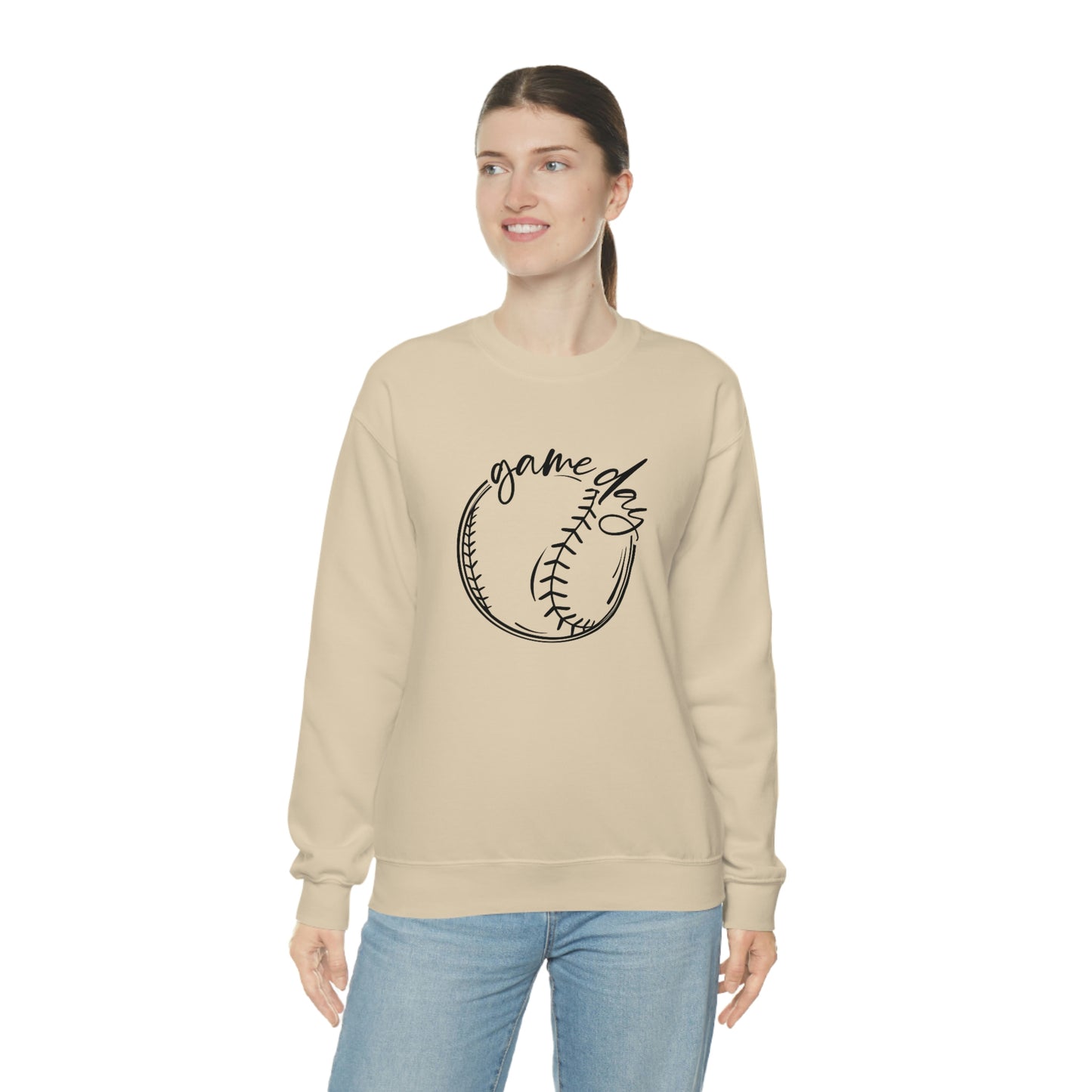 Baseball Game Day Gildan 18000Unisex Heavy Blend Crewneck Sweatshirt