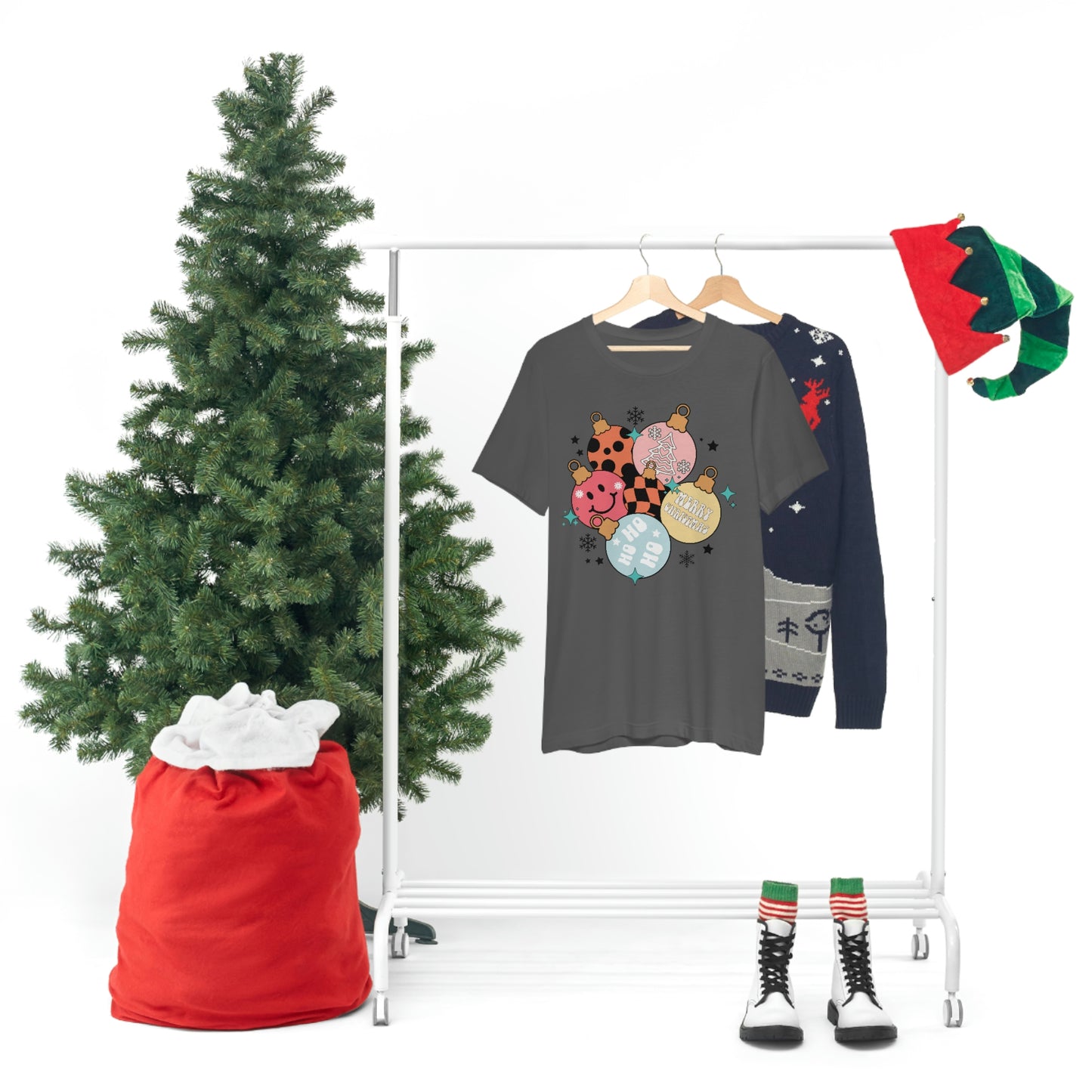 Retro Christmas Ornament Women's Bella+Canvas Short Sleeve Tee