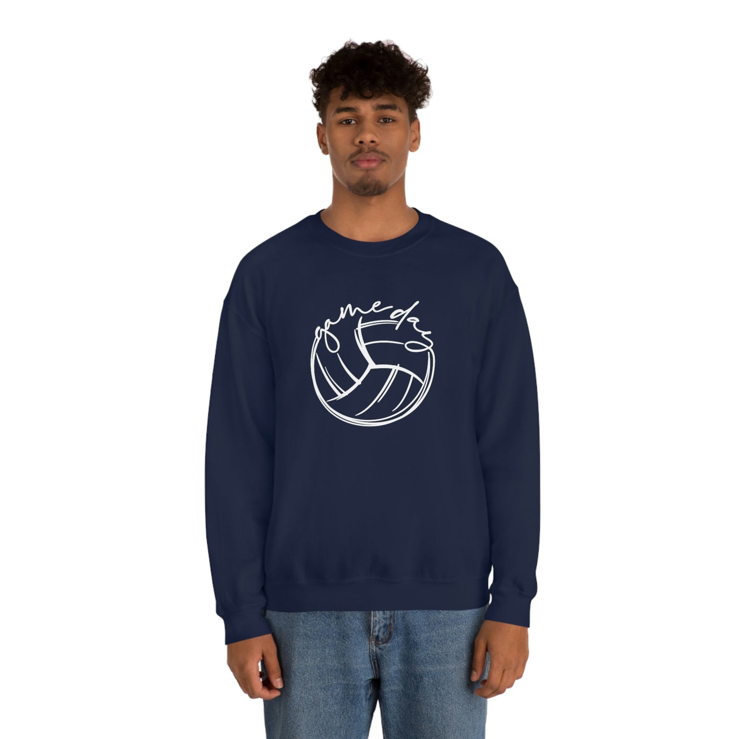 Volleyball Game Day Gildan 18000 Unisex Heavy Blend Crewneck Sweatshirt