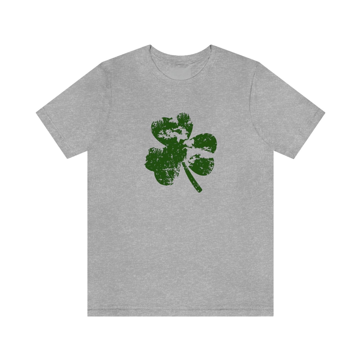 St. Patrick's Day Distressed Shamrock Bella+Canvas 3001 Unisex Jersey Short Sleeve Tee