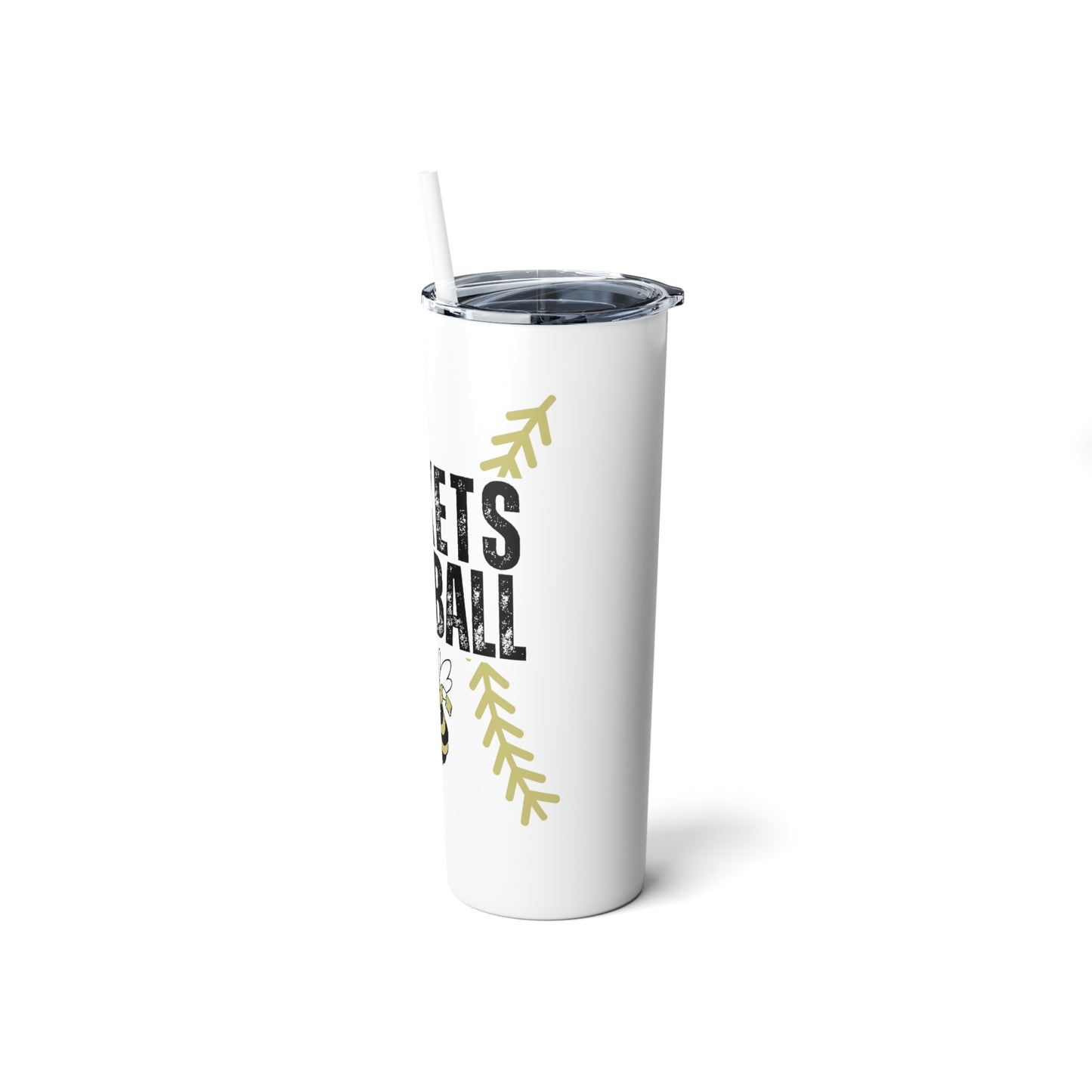 Jackets Baseball Skinny Steel Tumbler with Straw, 20oz