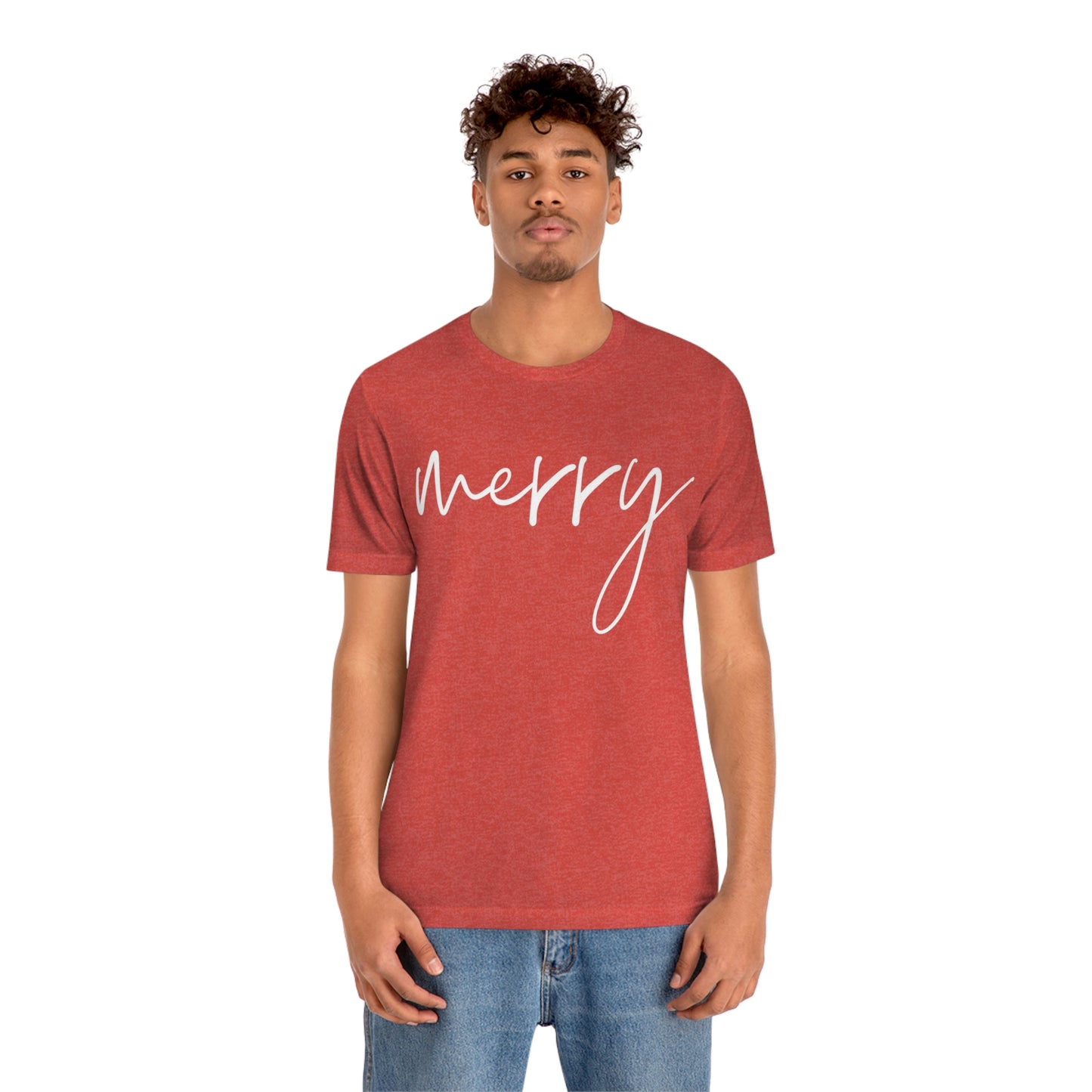 Bella+Canvas Merry Unisex Christmas Short Sleeve Tee