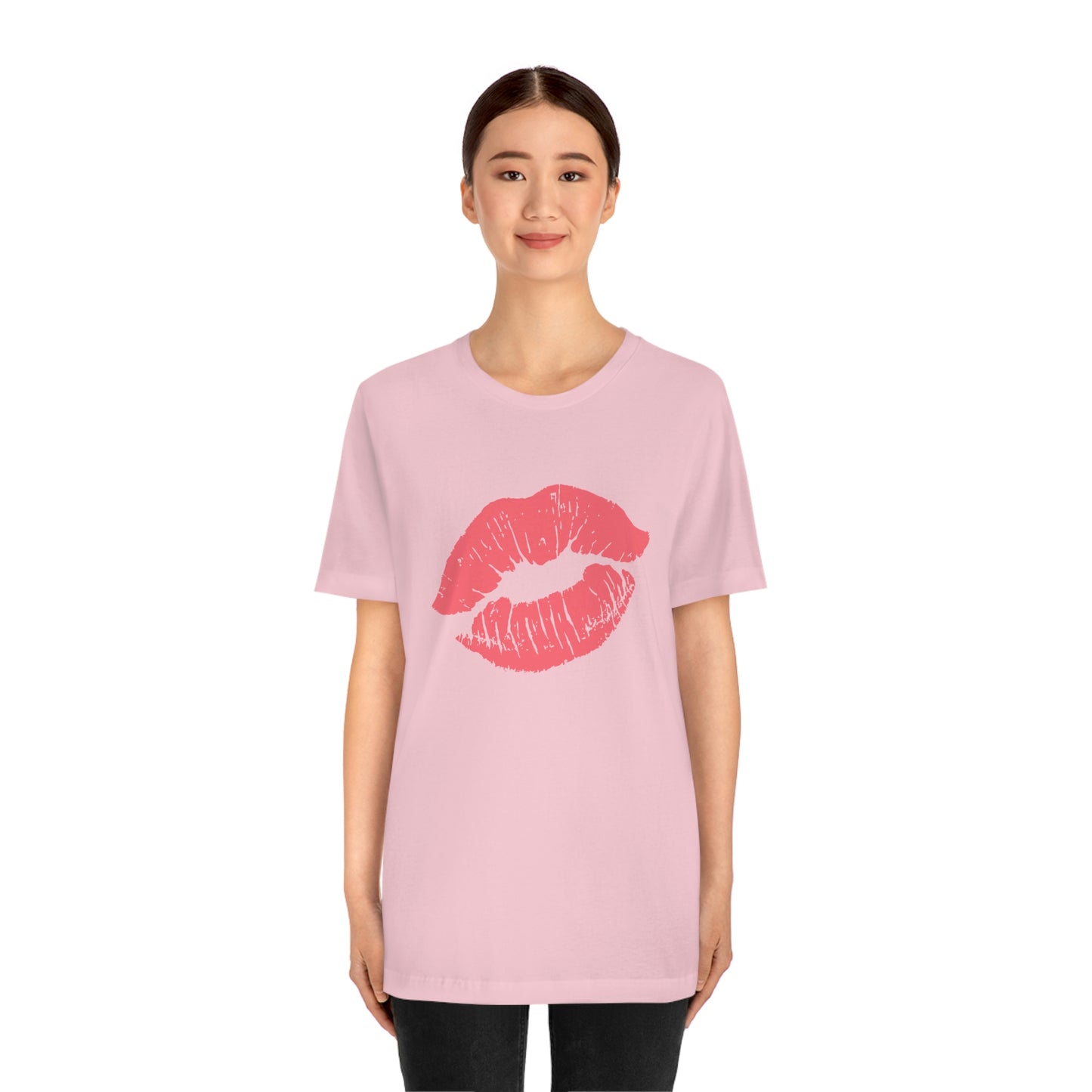 Valentine Kissy Lips Unisex Jersey Short Sleeve Tee