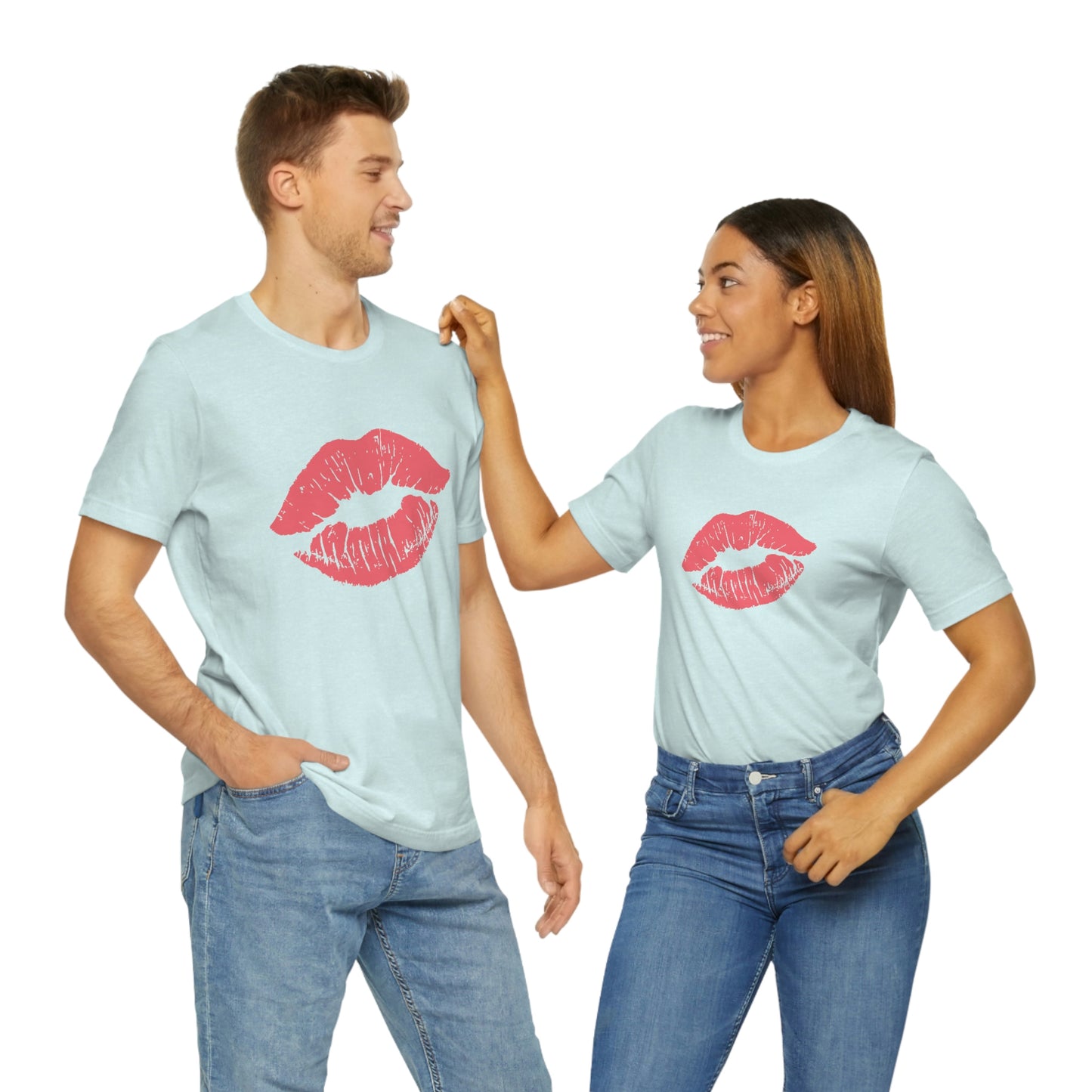 Valentine Kissy Lips Unisex Jersey Short Sleeve Tee