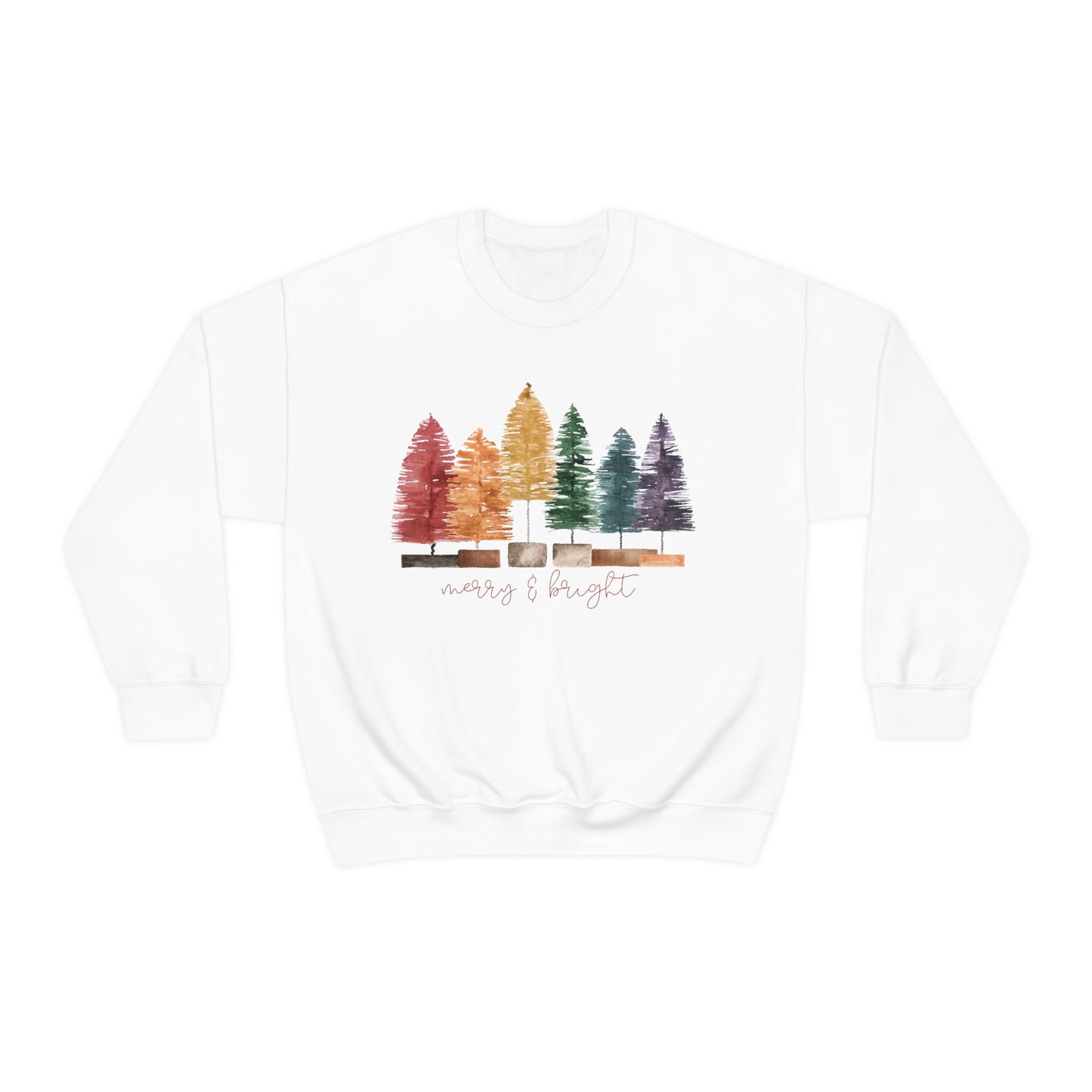 Christmas bottle brush tree Unisex Heavy Blend Crewneck Sweatshirt