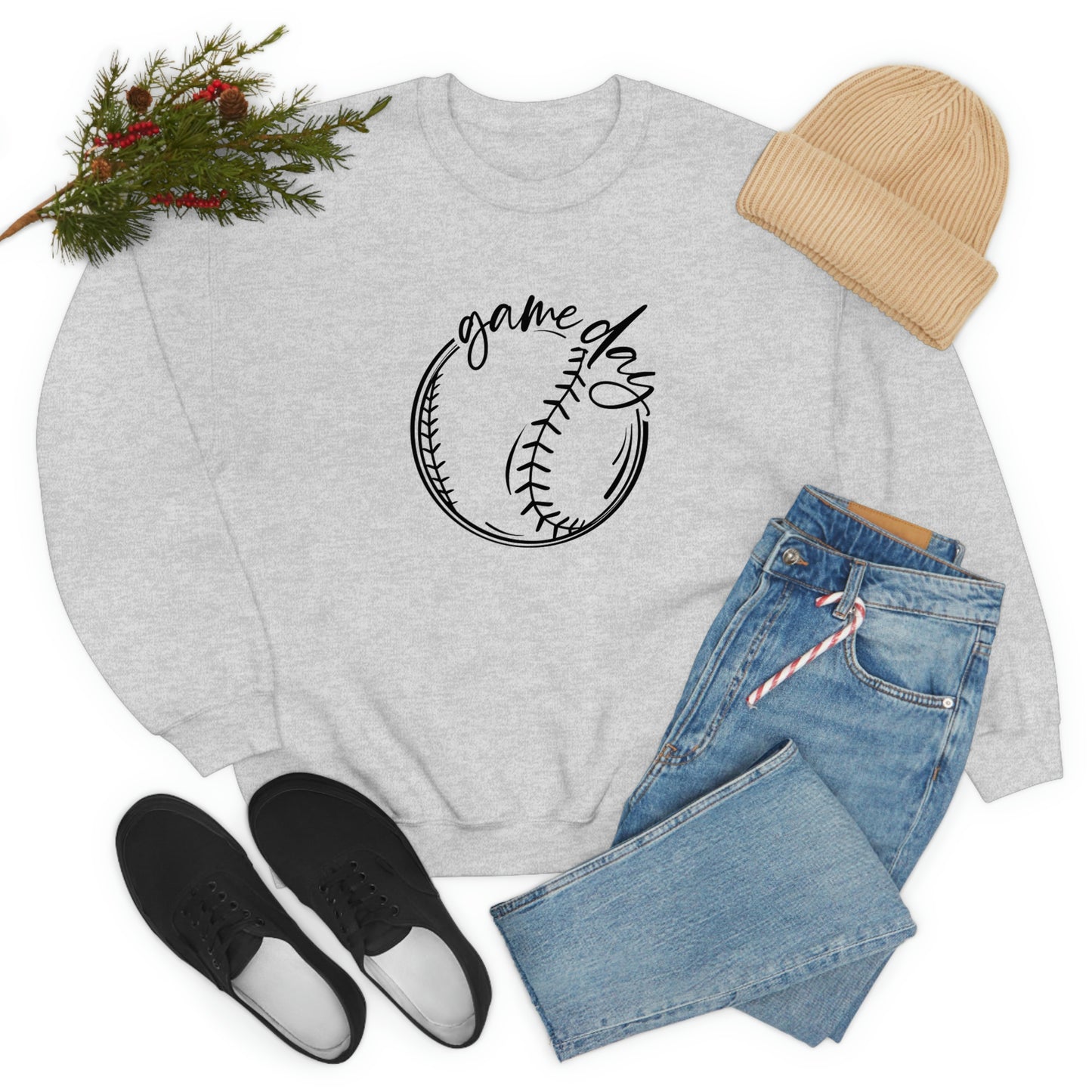 Baseball Game Day Gildan 18000Unisex Heavy Blend Crewneck Sweatshirt