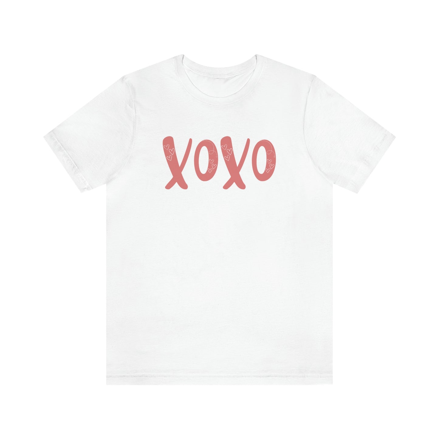 XOXO with hearts Valentine Women's Unisex Jersey Short Sleeve Tee