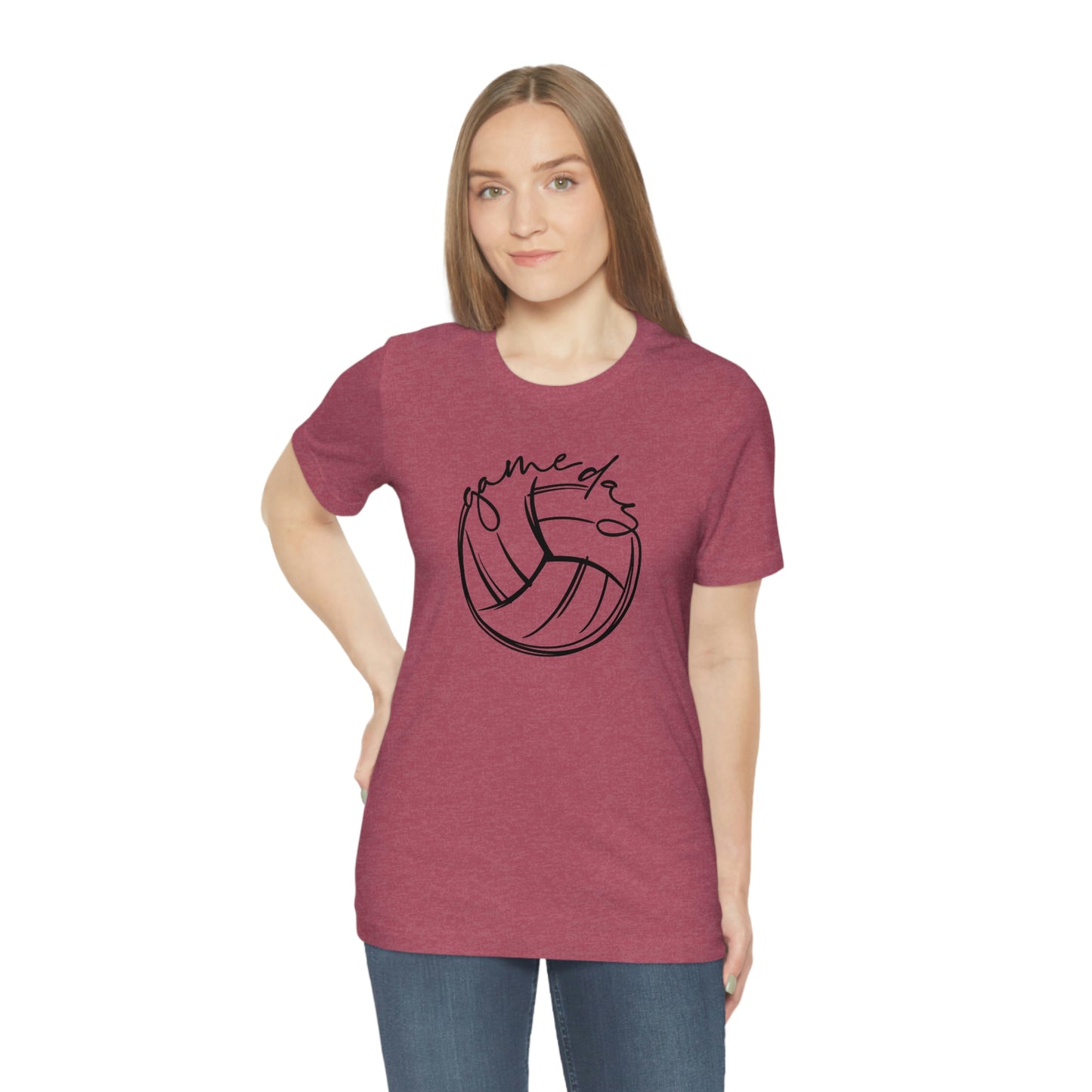 Volleyball Game Day Bella+Canvas 3001 Unisex Jersey Short Sleeve Tee