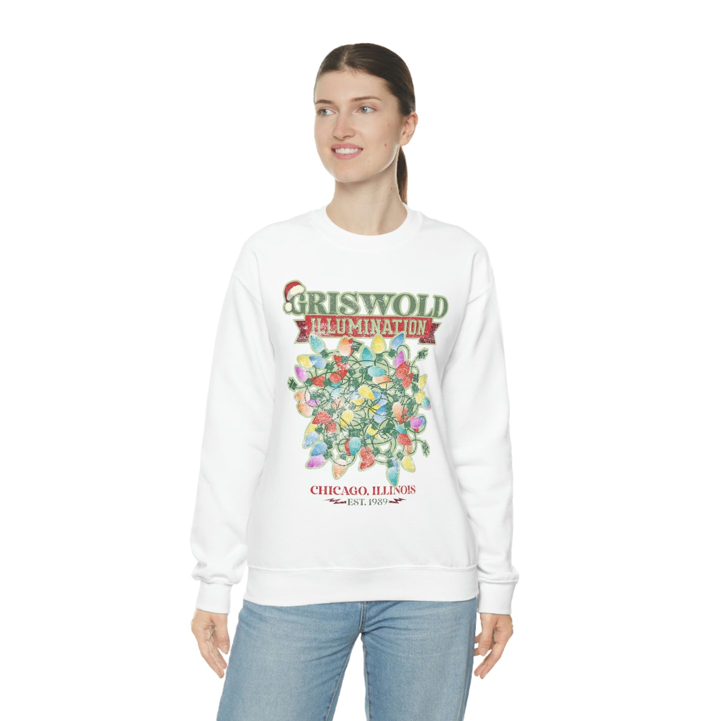 Griswold Illuminations Christmas Shirt Womens Unisex Heavy Blend Crewneck Sweatshirt