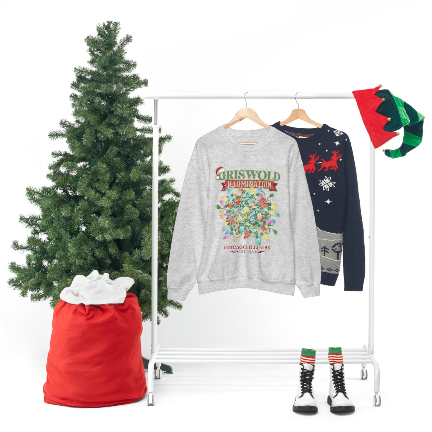 Griswold Illuminations Christmas Shirt Womens Unisex Heavy Blend Crewneck Sweatshirt