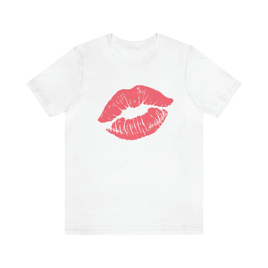 Valentine Kissy Lips Unisex Jersey Short Sleeve Tee