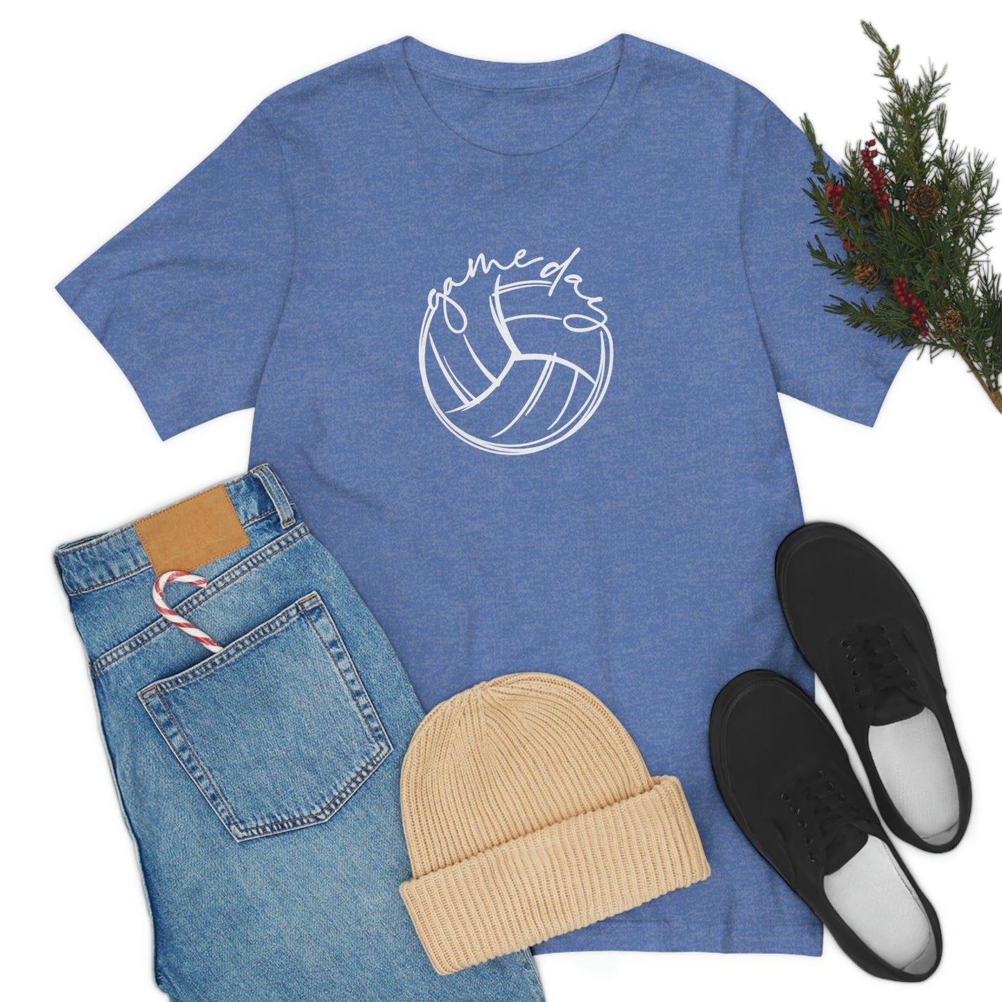 Volleyball Game Day Bella+Canvas 3001 Unisex Jersey Short Sleeve Tee