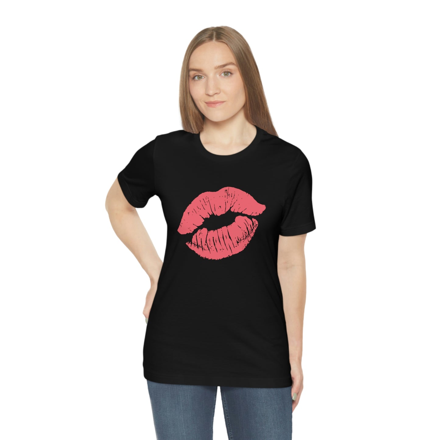 Valentine Kissy Lips Unisex Jersey Short Sleeve Tee