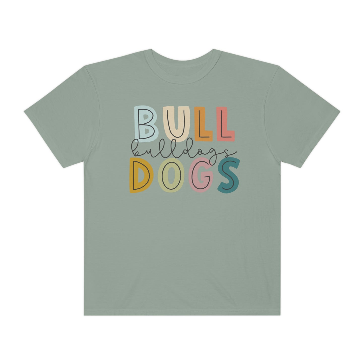 Bulldogs Colorful Spirit Wear Comfort Colors 1717 Unisex Garment-Dyed T-shirt