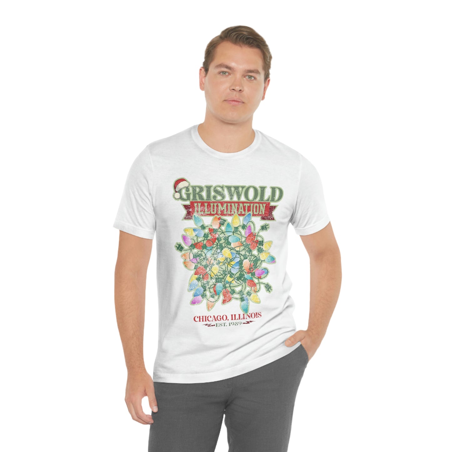 Griswold Illuminations Comfort Colors Christmas Unisex Jersey Short Sleeve Tee