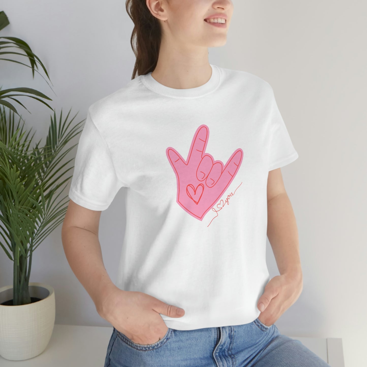 ASL Valentine's Day Bella+Canvas 3001 Unisex Jersey Short Sleeve Tee