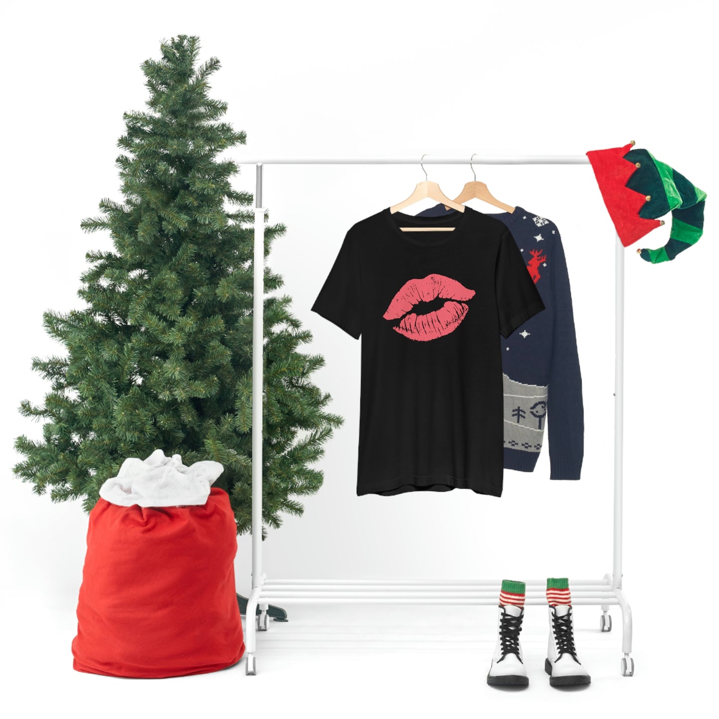 Valentine Kissy Lips Unisex Jersey Short Sleeve Tee