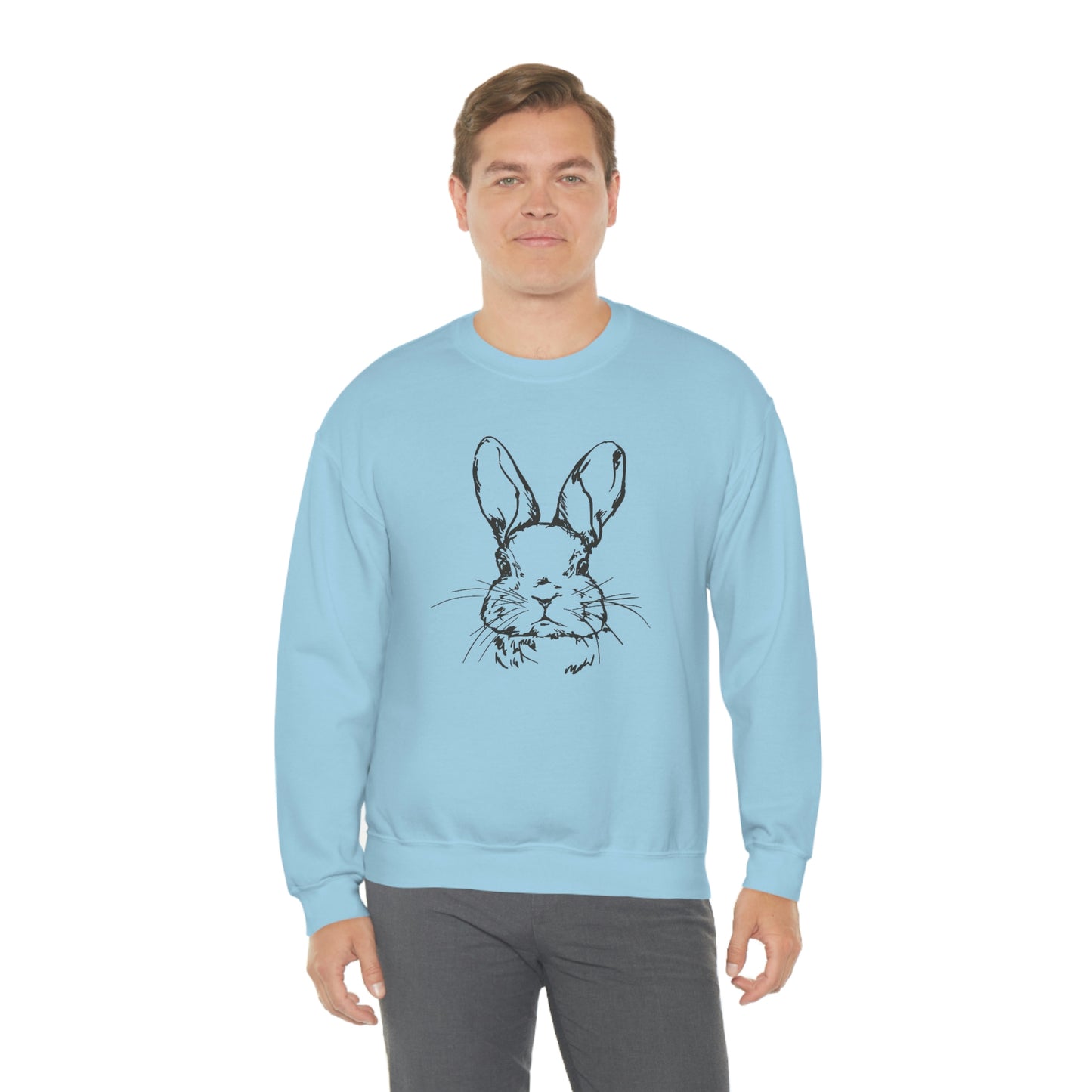 Happy Easter Spring Bunny Gildan 18000 Unisex Heavy Blend Crewneck Sweatshirt