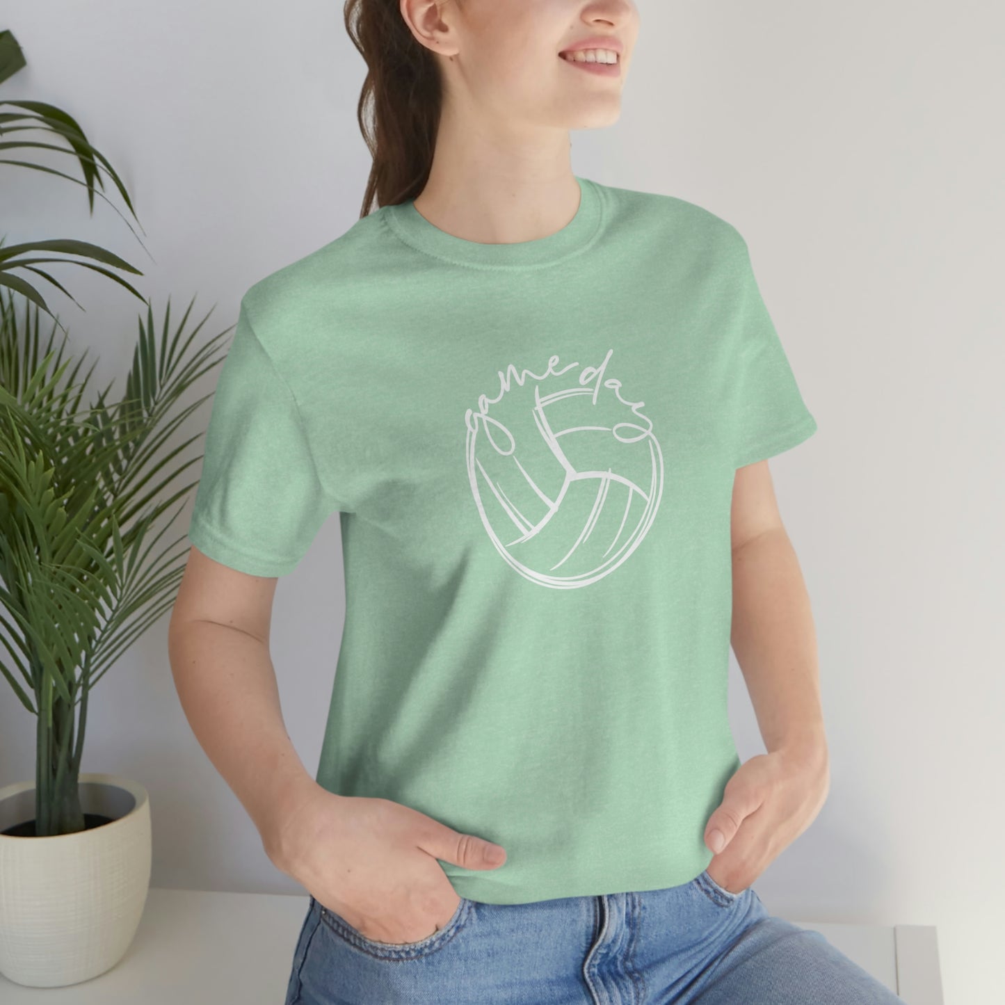 Volleyball Game Day Bella+Canvas 3001 Unisex Jersey Short Sleeve Tee