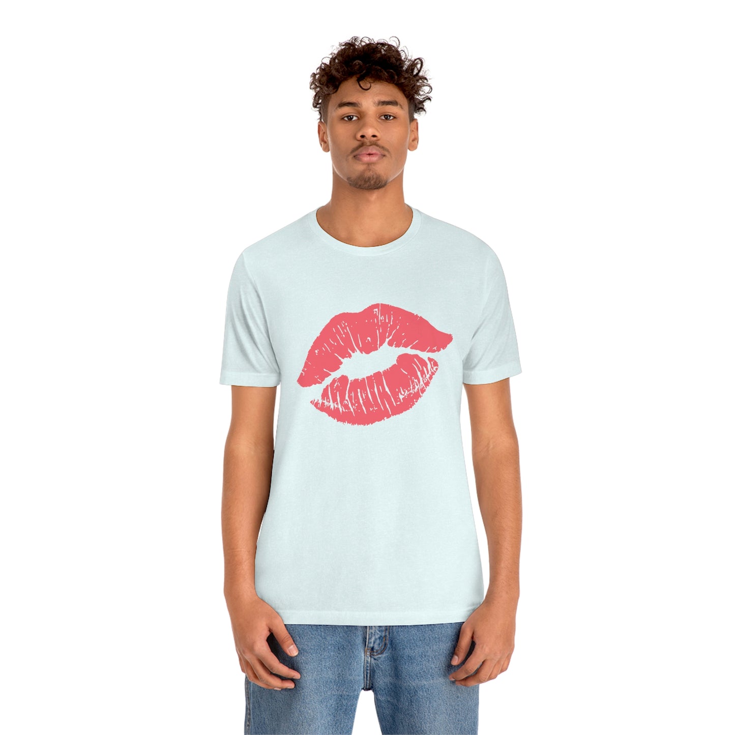 Valentine Kissy Lips Unisex Jersey Short Sleeve Tee