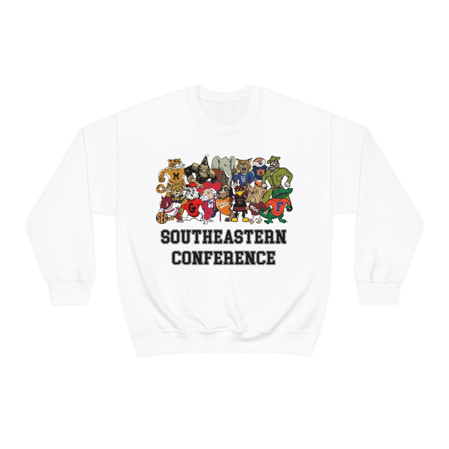 Football Southeastern Conference Mascot Unisex Heavy Blend Crewneck Sweatshirt Gildan 18000