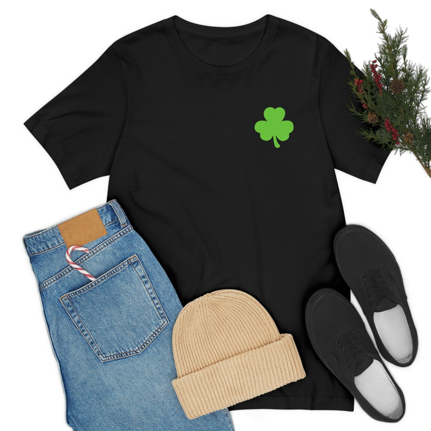 St. Patrick's Day American Flag Bella+Canvas 3001 Unisex Jersey Short Sleeve Tee