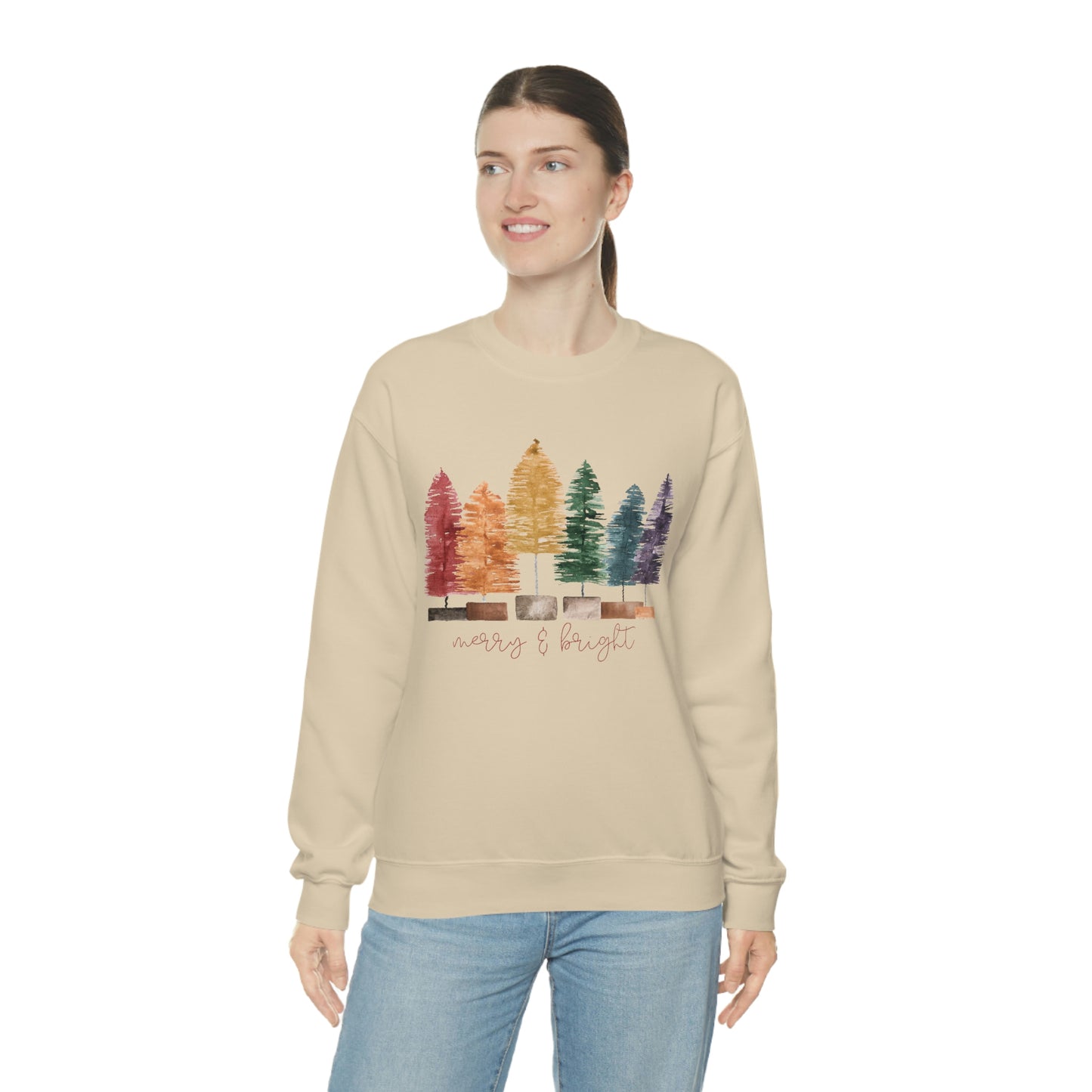 Christmas bottle brush tree Unisex Heavy Blend Crewneck Sweatshirt