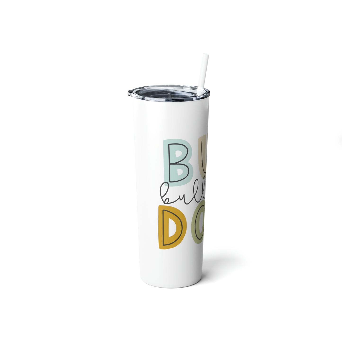 Bulldogs Colorful Skinny Steel Tumbler with Straw, 20oz