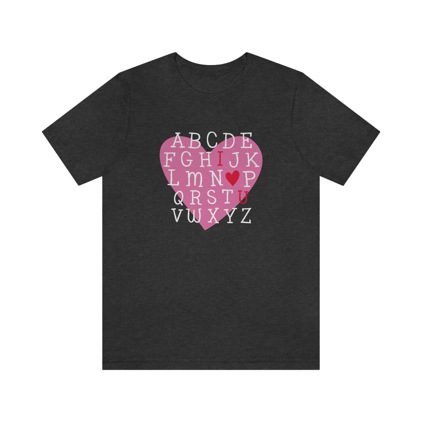 Alphabet Valentine's Day Bella+Canvas 3001 Unisex Jersey Short Sleeve Tee