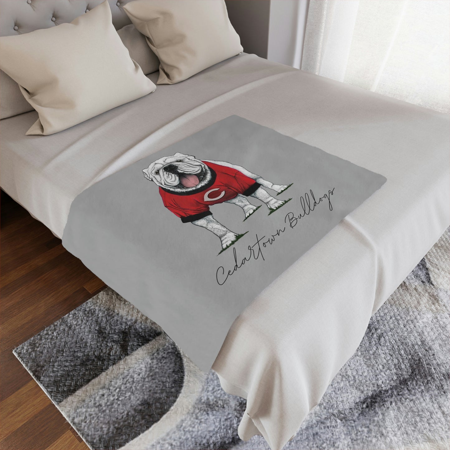 Cedartown Bulldogs Mascot School Spirit Minky Blanket