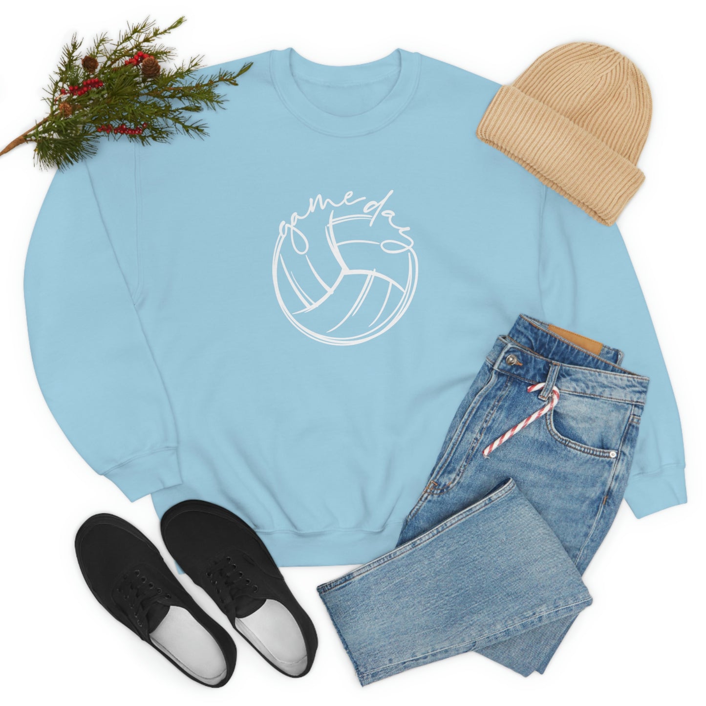 Volleyball Game Day Gildan 18000 Unisex Heavy Blend Crewneck Sweatshirt