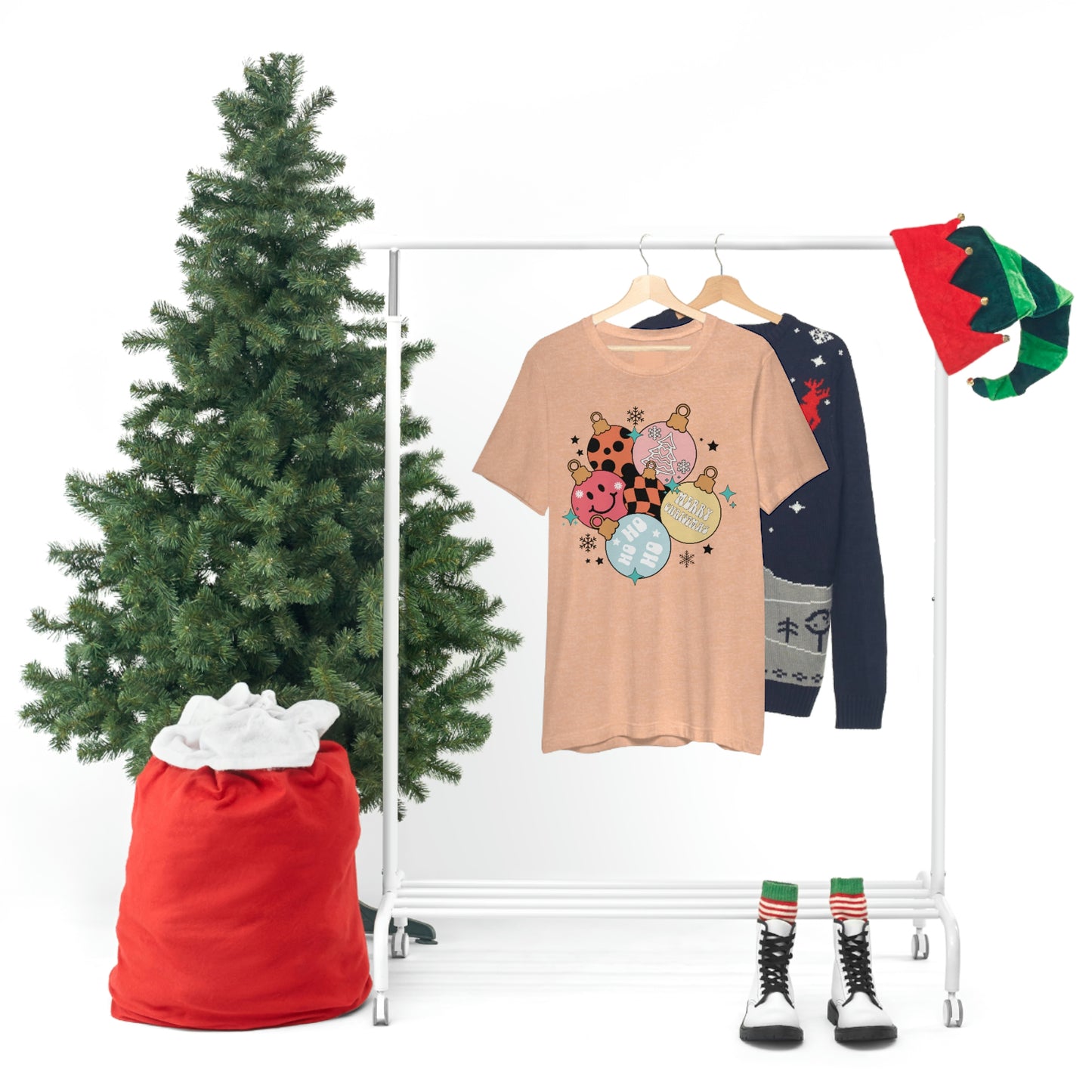 Retro Christmas Ornament Women's Bella+Canvas Short Sleeve Tee