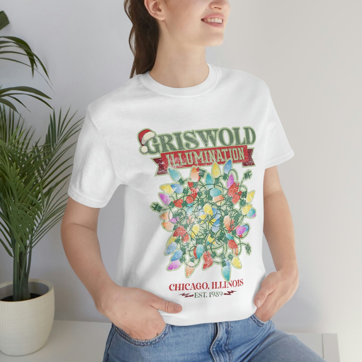 Griswold Illuminations Comfort Colors Christmas Unisex Jersey Short Sleeve Tee