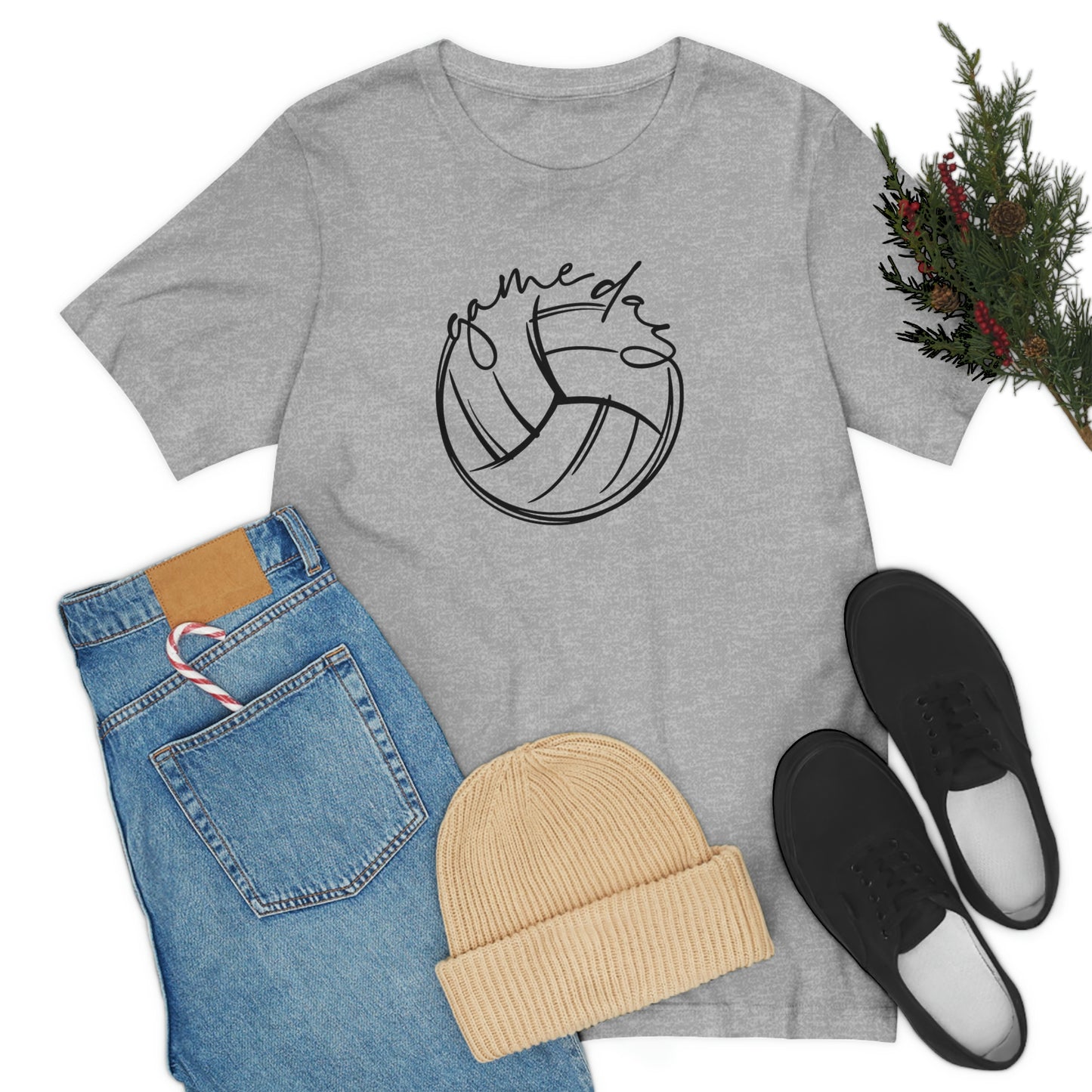 Volleyball Game Day Bella+Canvas 3001 Unisex Jersey Short Sleeve Tee