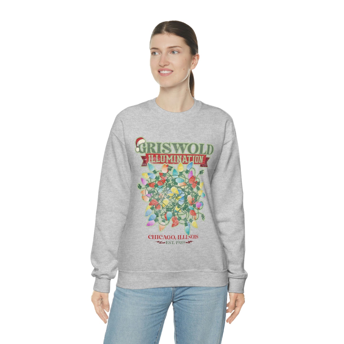 Griswold Illuminations Christmas Shirt Womens Unisex Heavy Blend Crewneck Sweatshirt