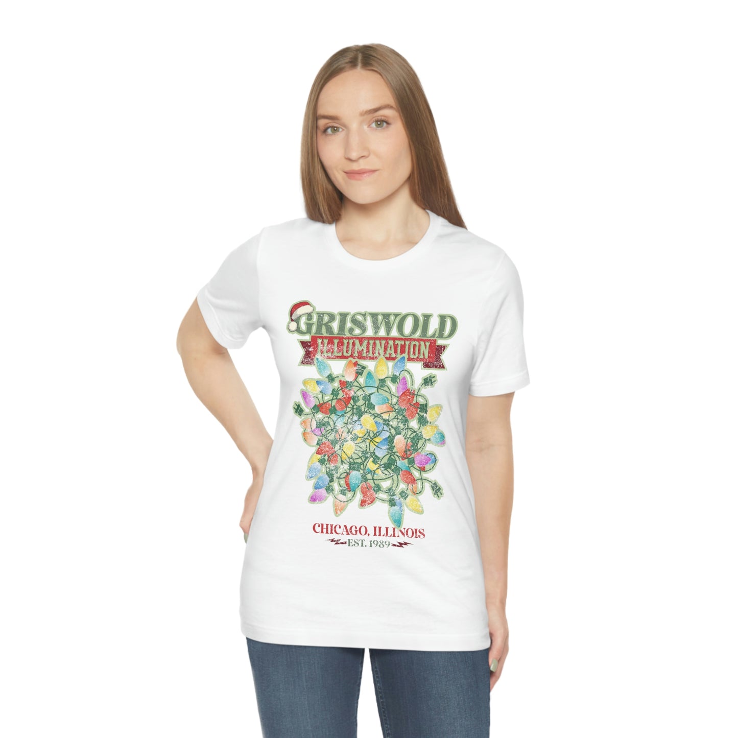 Griswold Illuminations Comfort Colors Christmas Unisex Jersey Short Sleeve Tee