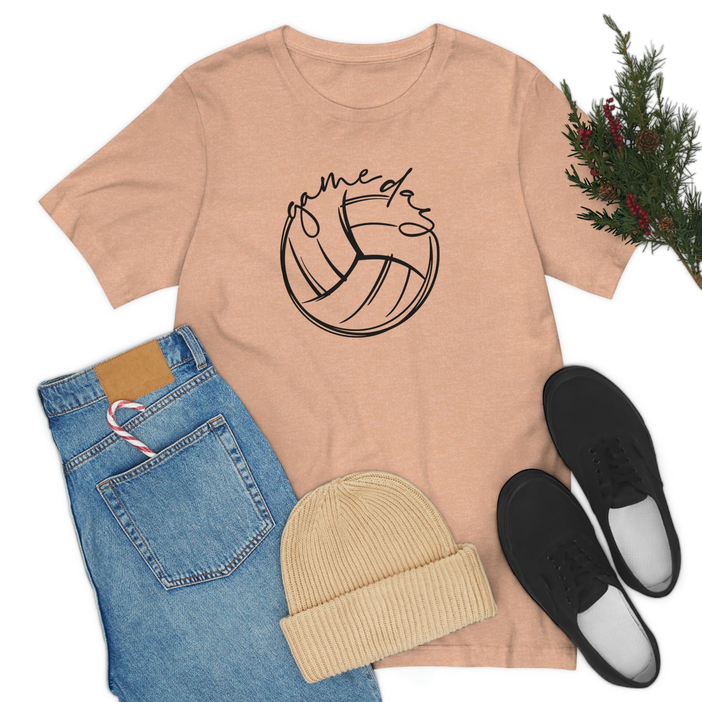 Volleyball Game Day Bella+Canvas 3001 Unisex Jersey Short Sleeve Tee