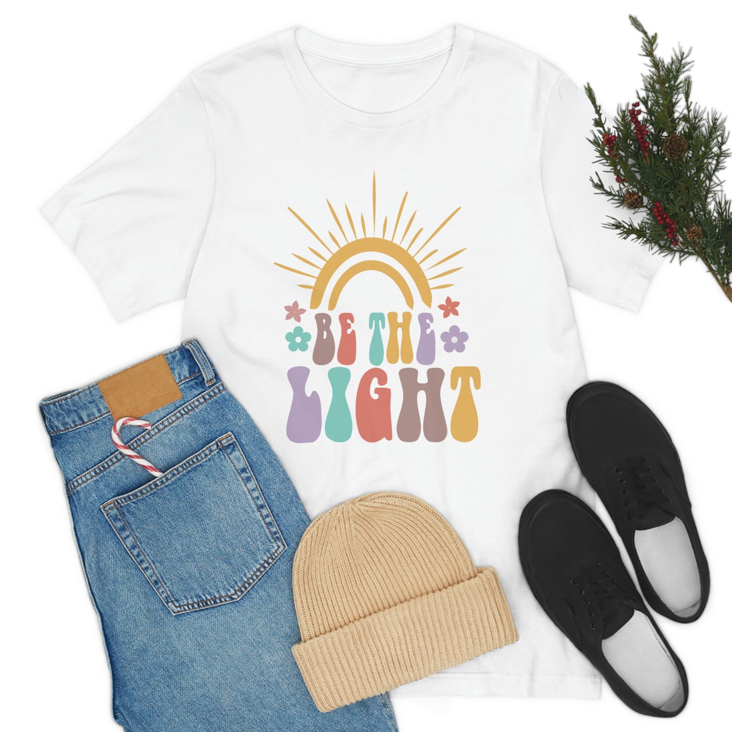 Inspirational Shirt Be The Light Bella+Canvas 3001 Unisex Jersey Short Sleeve Tee