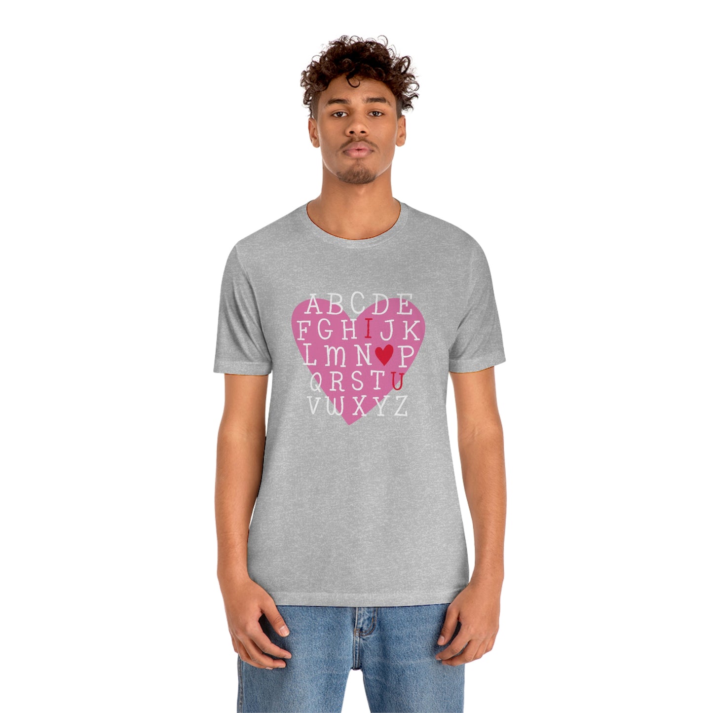 Alphabet Valentine's Day Bella+Canvas 3001 Unisex Jersey Short Sleeve Tee