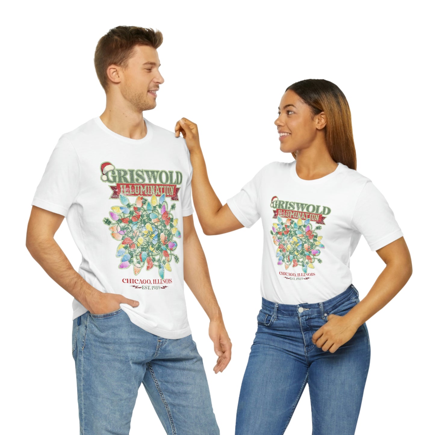 Griswold Illuminations Comfort Colors Christmas Unisex Jersey Short Sleeve Tee