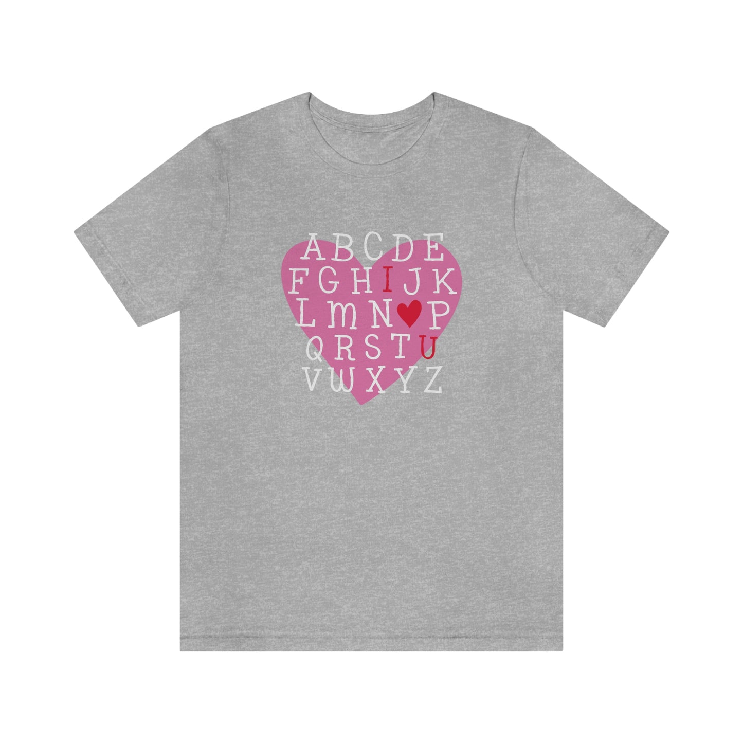 Alphabet Valentine's Day Bella+Canvas 3001 Unisex Jersey Short Sleeve Tee