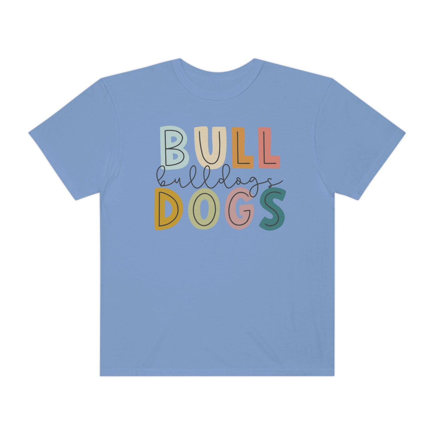 Bulldogs Colorful Spirit Wear Comfort Colors 1717 Unisex Garment-Dyed T-shirt